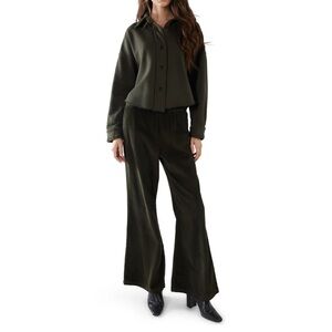 Les Tien Bella Bell Bottom In Japanese Wale Cord - Forest